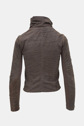 Rick Owens Leather Funnel Jacket
