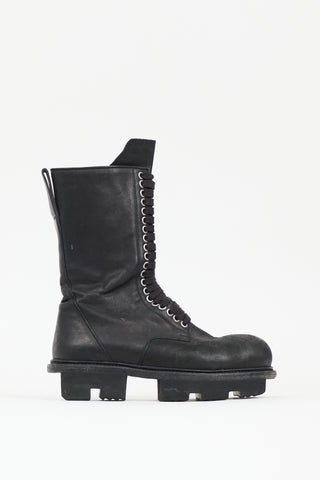 Rick Owens Leather Megatooth Bozo Army Boot
