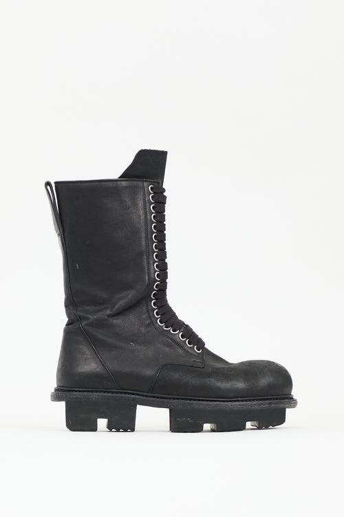 Rick Owens Leather Megatooth Bozo Army Boot