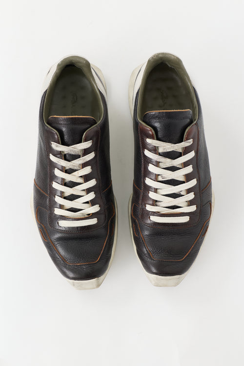 Rick Owens Leather Vintage Runner Sneaker
