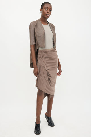 Rick Owens Lilies Draped Midi Skirt