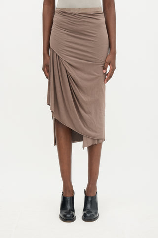 Rick Owens Lilies Draped Midi Skirt