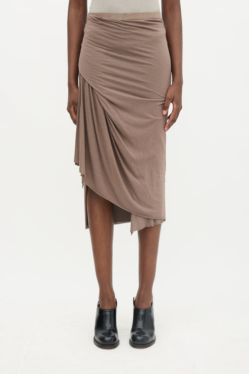 Rick Owens Lilies Draped Midi Skirt