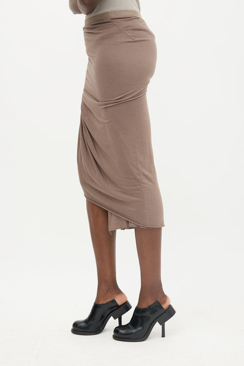 Rick Owens Lilies Draped Midi Skirt