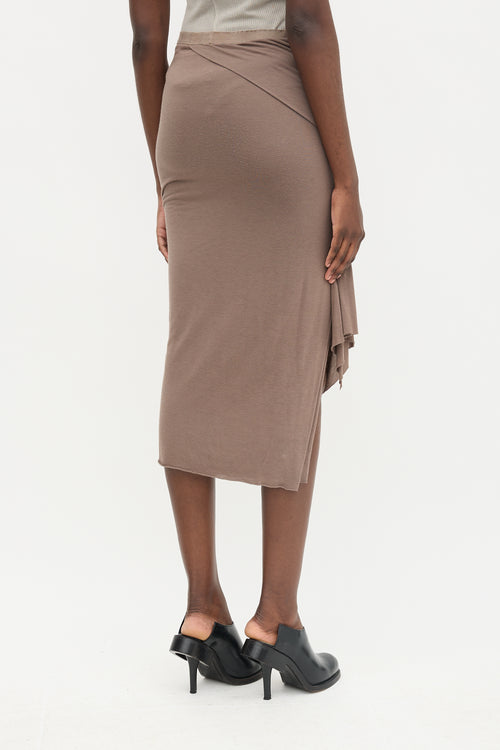 Rick Owens Lilies Draped Midi Skirt