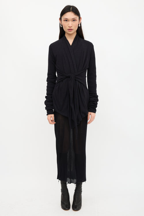 Rick Owens Lilies Draped Tie Cardigan