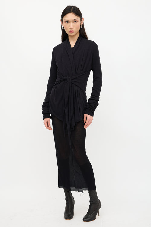 Rick Owens Lilies Draped Tie Cardigan