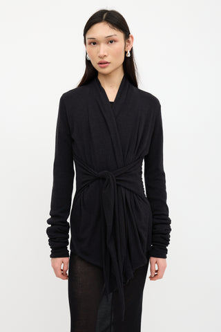 Rick Owens Lilies Draped Tie Cardigan