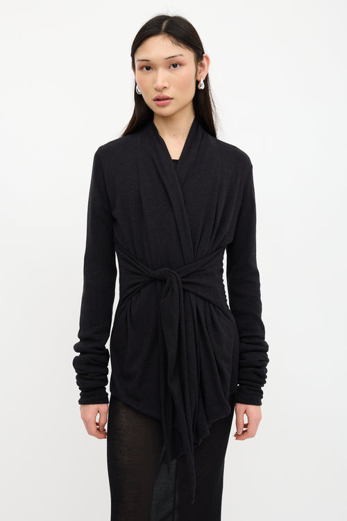 Rick Owens Lilies Draped Tie Cardigan