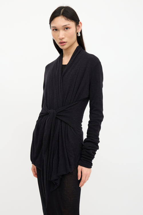 Rick Owens Lilies Draped Tie Cardigan