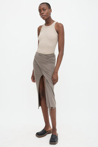 Rick Owens Lilies Jersey Midi Skirt