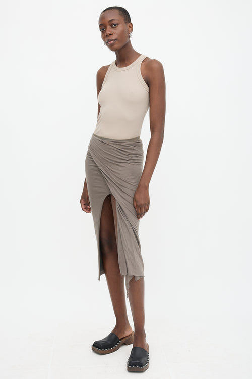 Rick Owens Lilies Jersey Midi Skirt