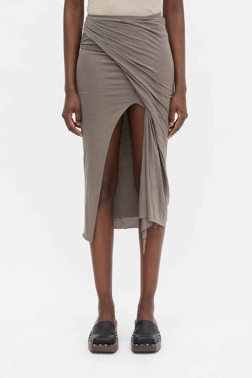 Rick Owens Lilies Jersey Midi Skirt