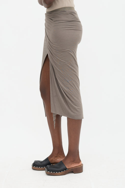 Rick Owens Lilies Jersey Midi Skirt
