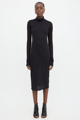 Rick Owens Lilies Jersey Turtleneck Dress