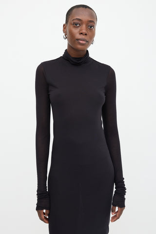 Rick Owens Lilies Jersey Turtleneck Dress