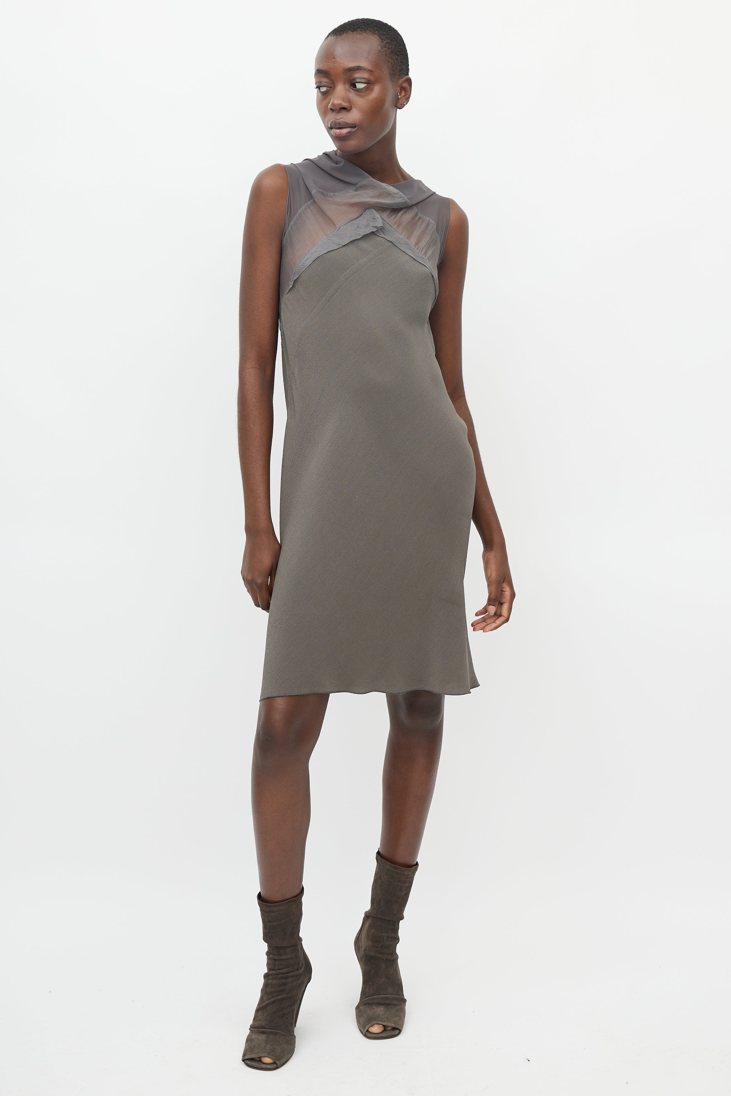Rick Owens // SS 2010 Grey Open Back Dress VSP Consignment Rick Owens // SS 2010 Grey Open Back Dress VSP Consignment