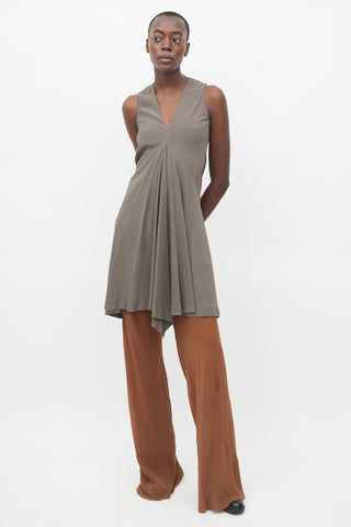 Rick Owens SS 2012 Taupe Asymmetrical Sleeveless Dress