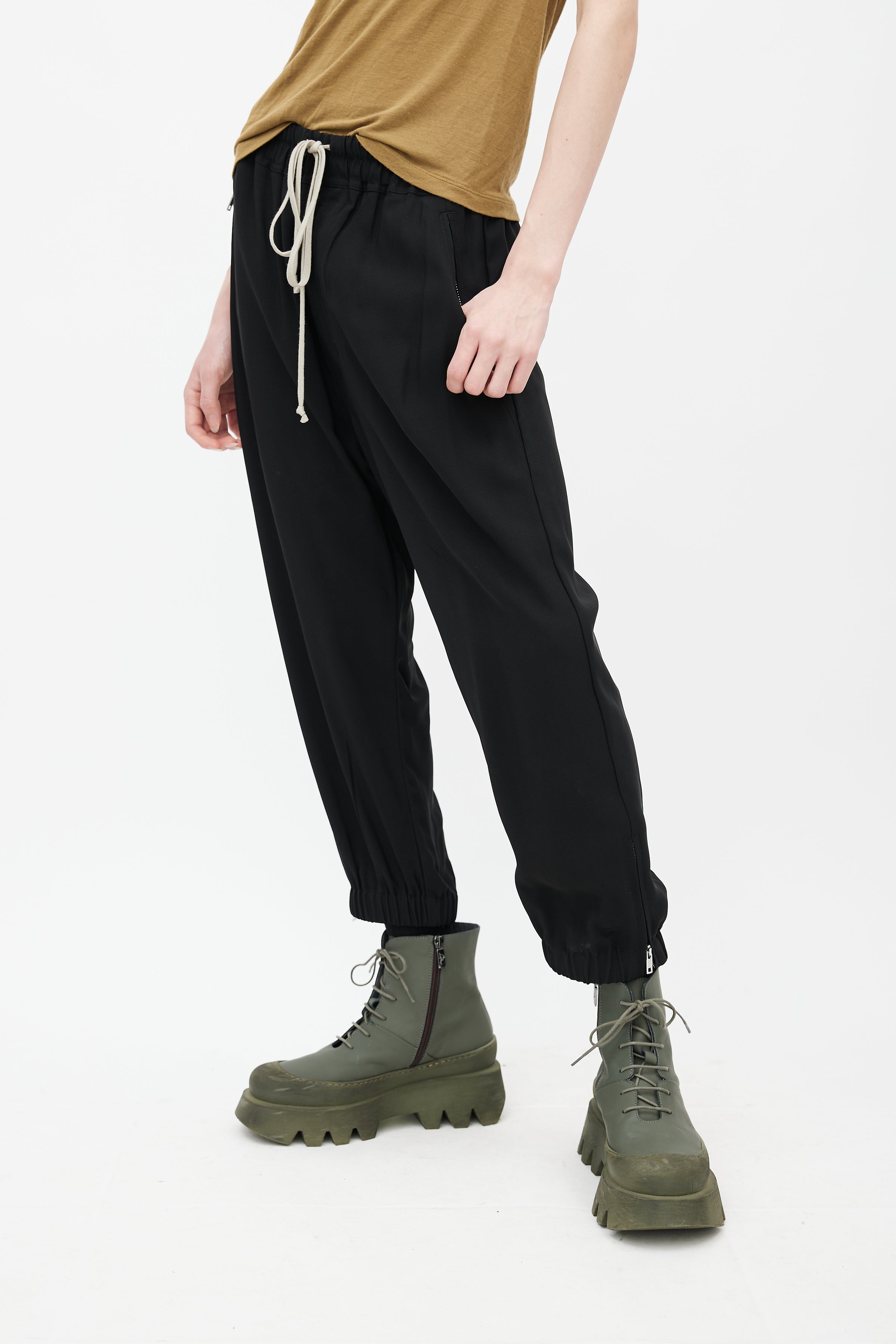 Cotton-blend cargo pants in brown - Rick Owens
