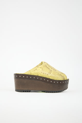 Rick Owens SS 2023 Printed Leather Platform Slide