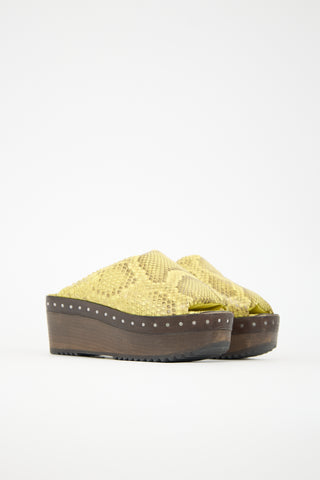 Rick Owens SS 2023 Printed Leather Platform Slide