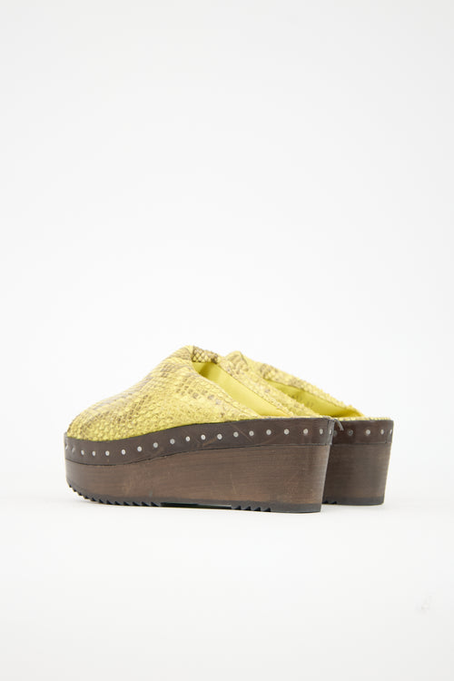Rick Owens SS 2023 Printed Leather Platform Slide