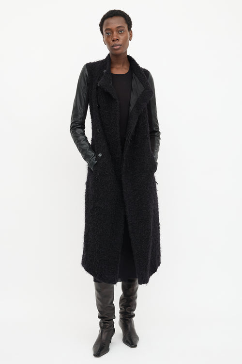 Rick Owens Wool & Leather Coat
