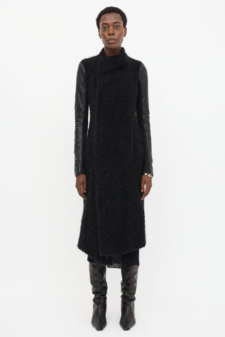 Rick Owens Wool & Leather Coat