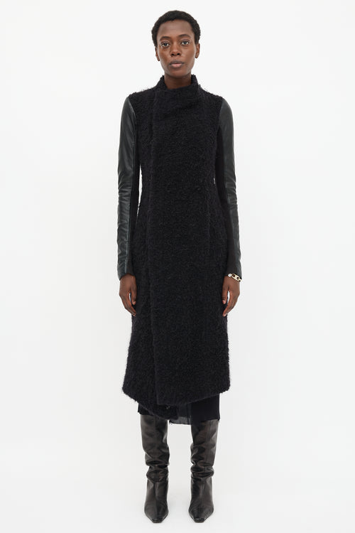 Rick Owens Wool & Leather Coat