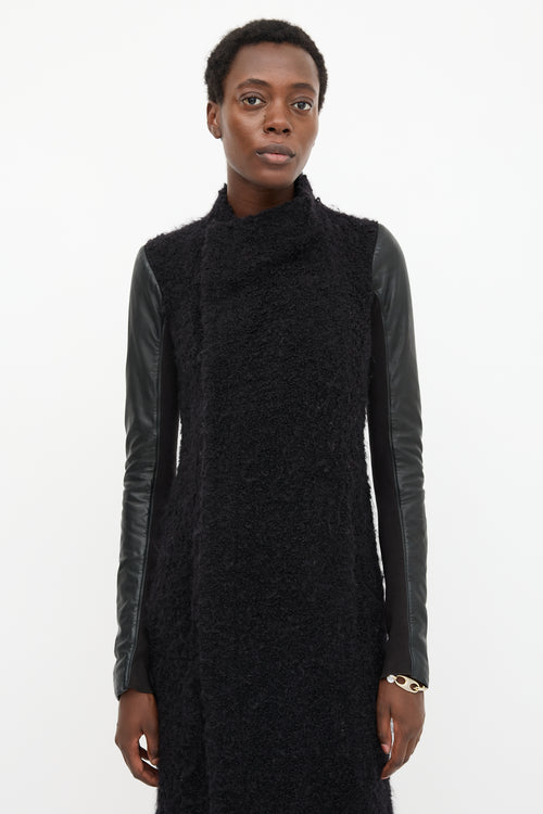 Rick Owens Wool & Leather Coat