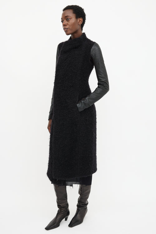Rick Owens Wool & Leather Coat