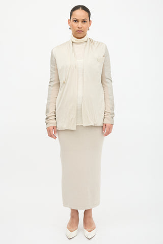 Rick Owens Silk & Leather Asymmetrical Jacket