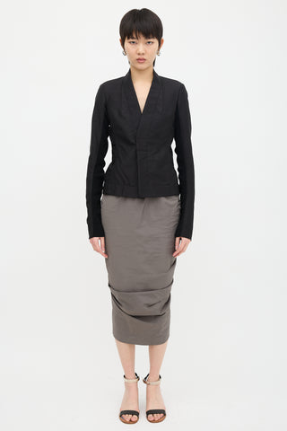 Rick Owens Wool Collarless Blazer