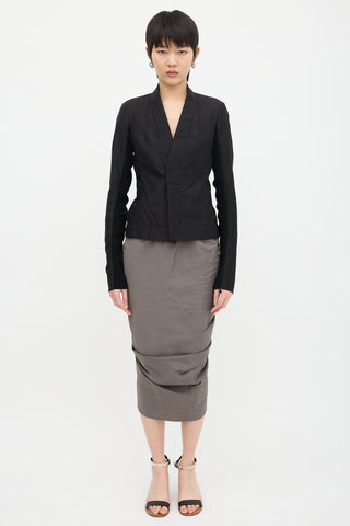 Rick Owens Wool Collarless Blazer