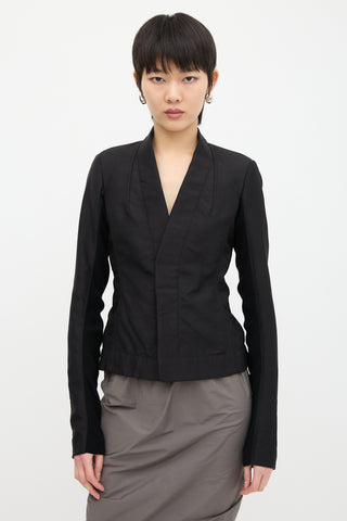 Rick Owens Wool Collarless Blazer
