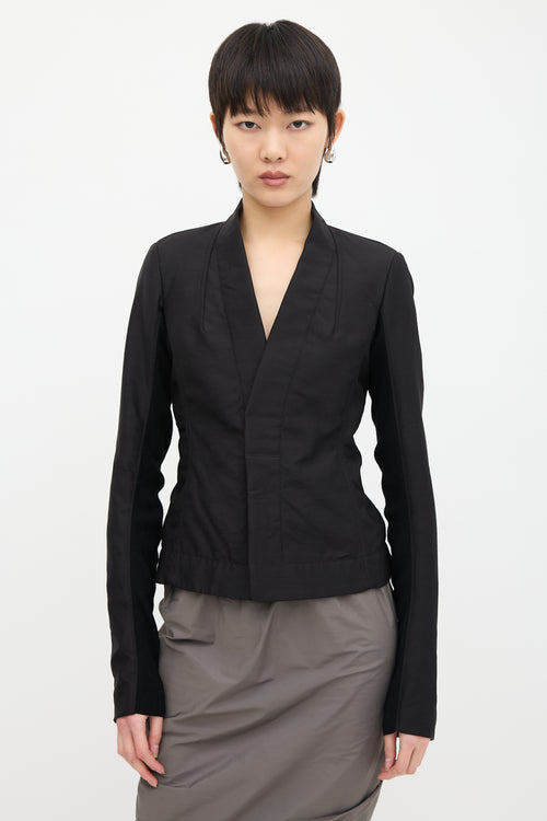 Rick Owens Wool Collarless Blazer