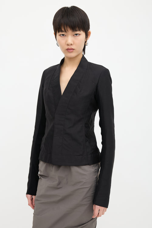 Rick Owens Wool Collarless Blazer