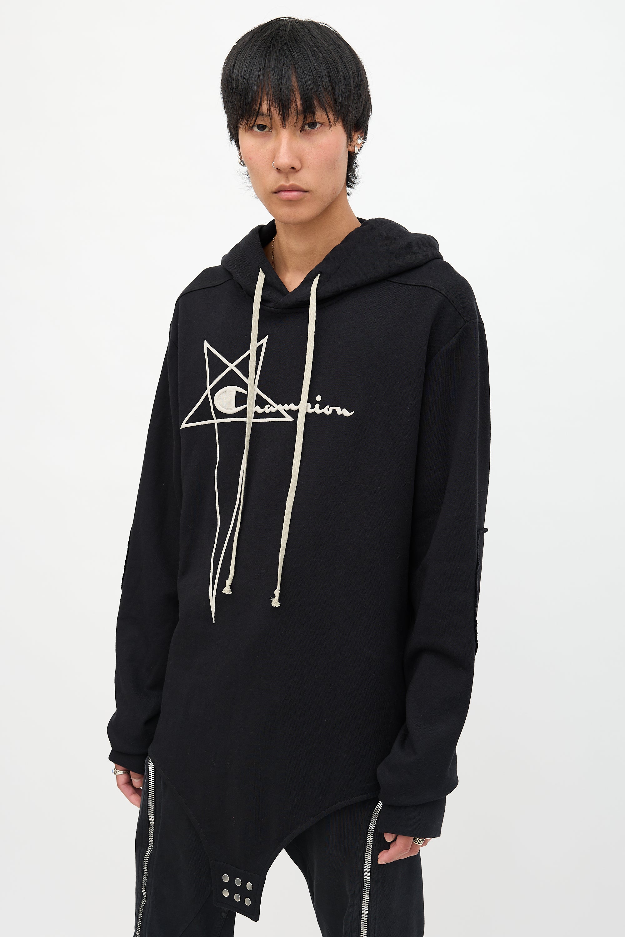 トップス L RICKOWENS CHAMPION  Hoodie Rick Owens X Champion Jumbo Hooded Sweatshirt | LN-CC