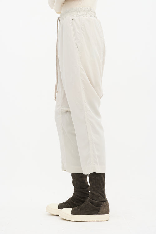 Rick Owens SS 2019 Beige Silk Drop Seat Pant