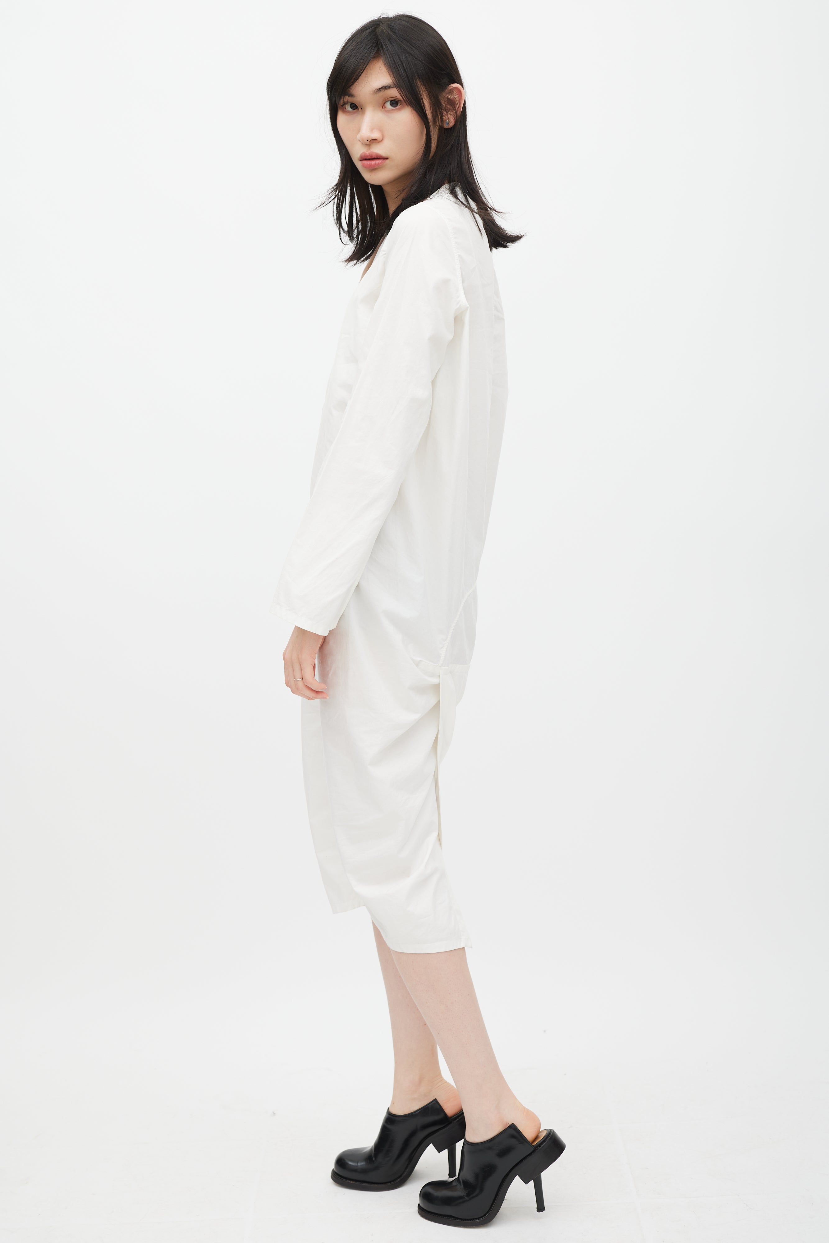 rick owens shirt dress Rick Owens press-stud Shirt Dress | Black