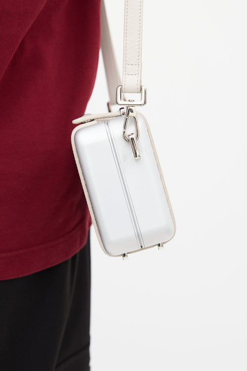 Rimowa X Dior Silver Personal Clutch On Strap Bag