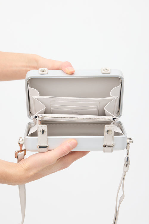 Rimowa X Dior Silver Personal Clutch On Strap Bag