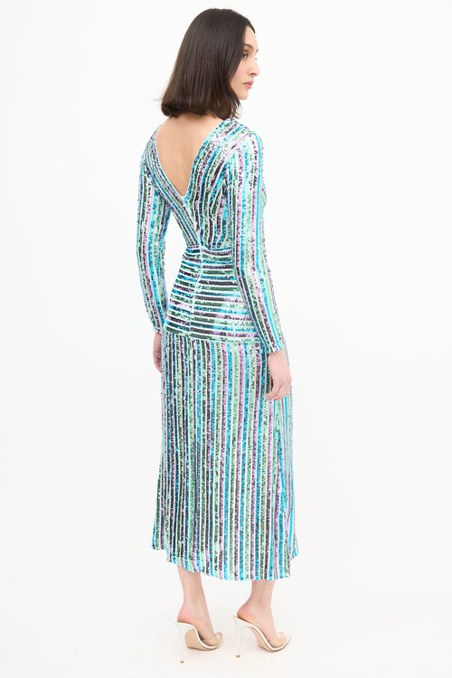 Rixo Emmy Sequin Stripe Dress