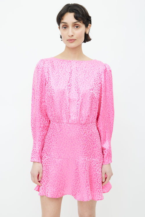 Rixo Pink Silk Clarisse Dress