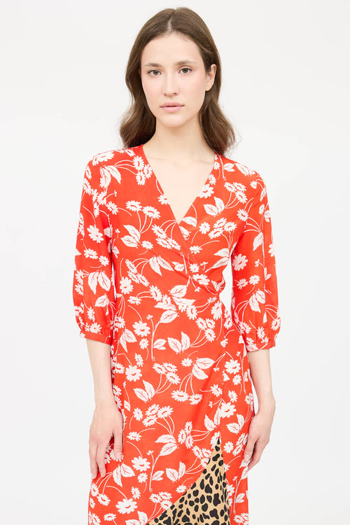 RixoSilk Pattern Wrap Dress