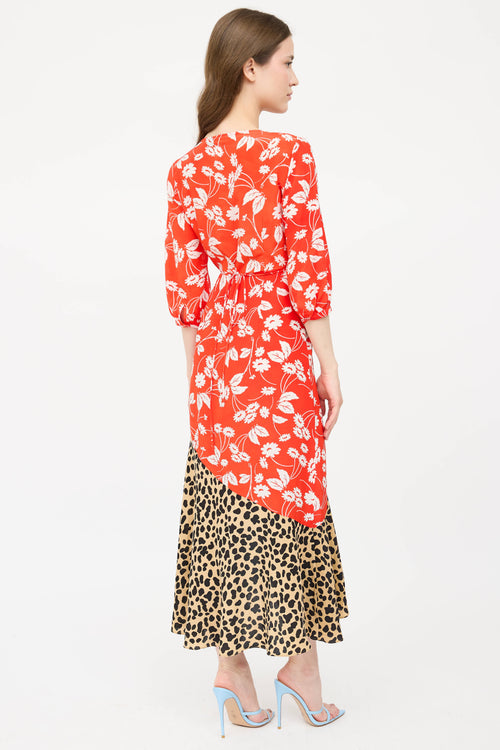 RixoSilk Pattern Wrap Dress