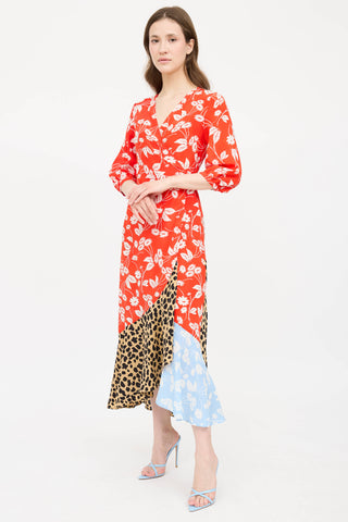RixoSilk Pattern Wrap Dress