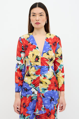 Rixo Silk Floral Rose Dress