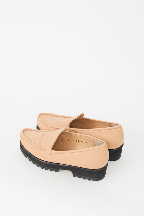 Clergerie Beige & Black Leather Platform Loafer