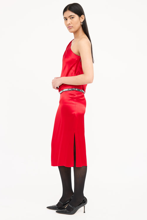 Roberto Cavalli One Shoulder Sleeveless Dress